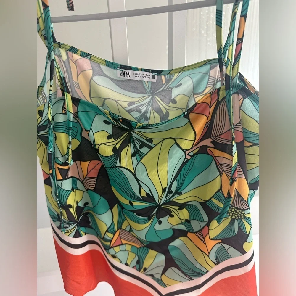 Zara Floral Multicolor Women's Top - Picture 4 of 7